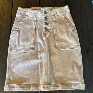 bohme Red Denim Stretch Skirt